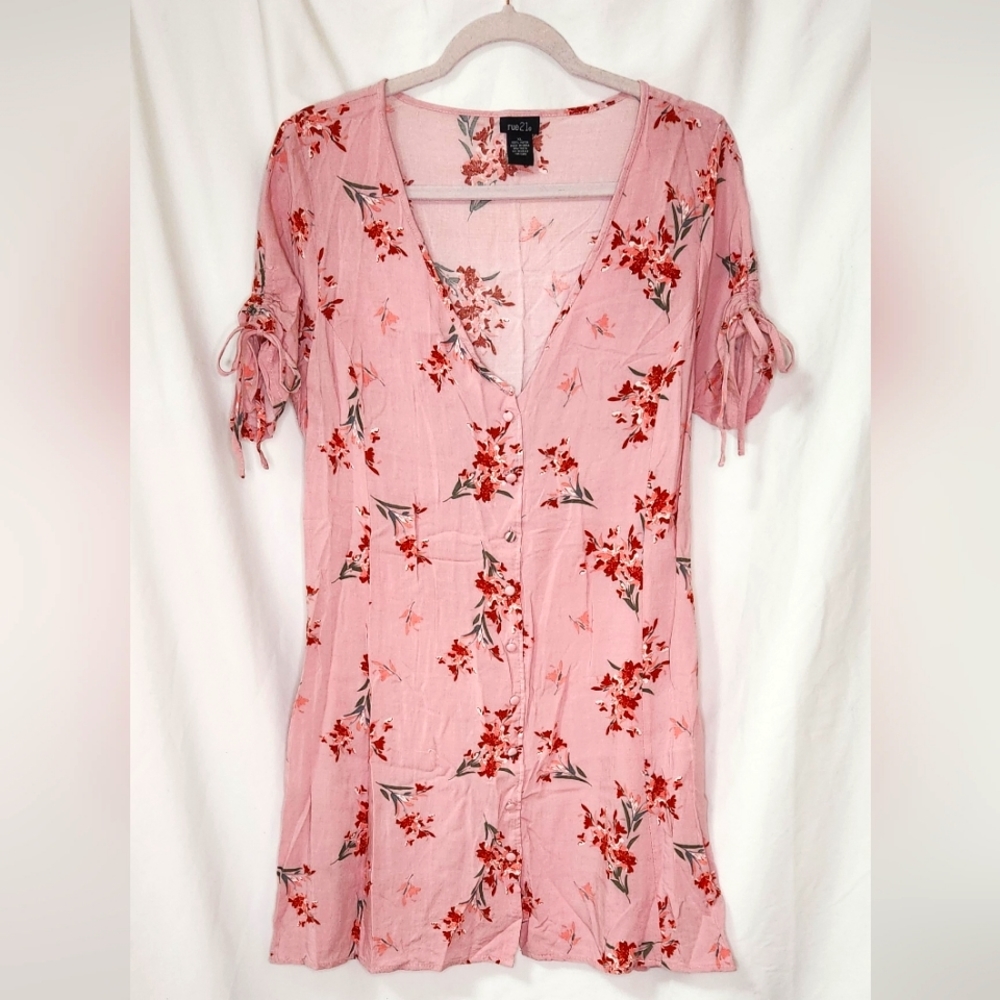 Rue21 Pink Floral Rayon Dress size XL